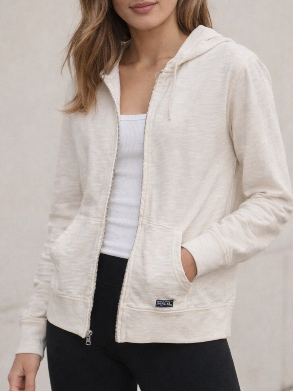 Polo| Ivory Zip-Up Hoodie
